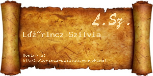 Lőrincz Szilvia névjegykártya